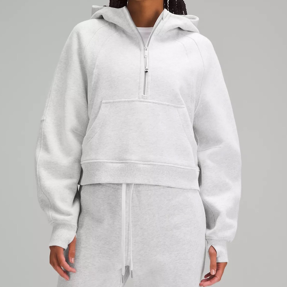 Lulu women’s Scuba Oversized Half-Zip Hoodie in light gray in size 2